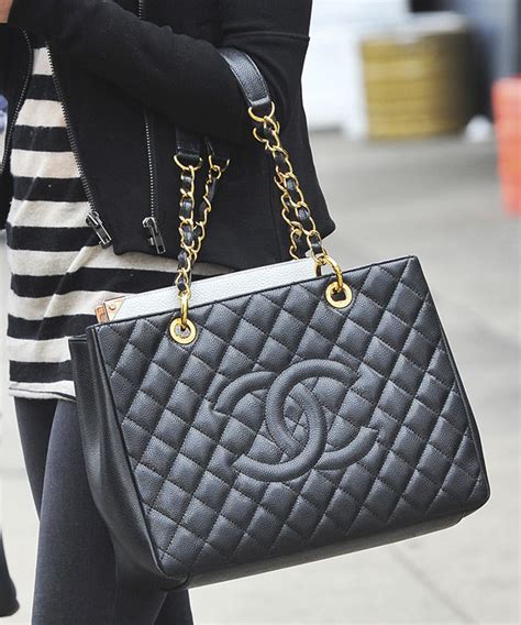 chanel black tote canvas|chanel grand shopping tote price.